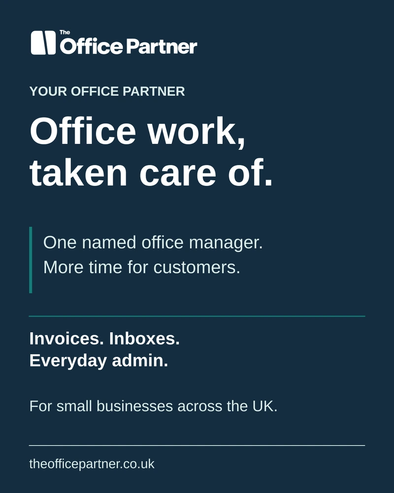 An original Office Partner social post: Office work, taken care of